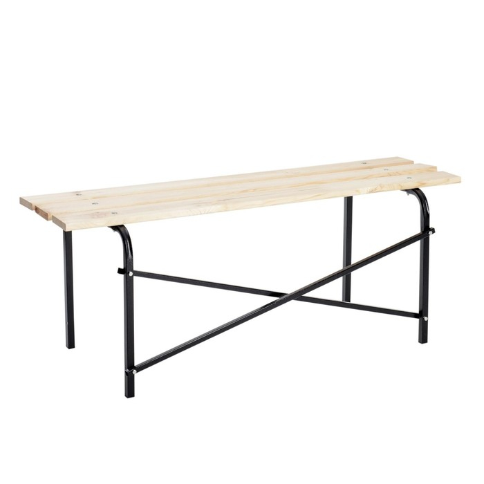 Скамейка садовая Скамейка садовая "Laksi" без спинки, 1.2х0.4х0.45 м, деревянная, металлич. каркас, для дачи