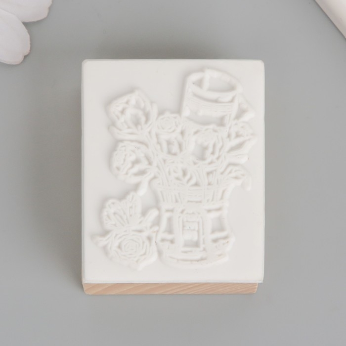 Печать дерево, резина Печать дерево, резина "Цветы в ведёрке" 5х4х2,5 см