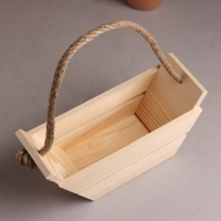 Кашпо деревянное, "Лодочка" 270*110*110. Ручка- веревка 8мм. Кашпо деревянное, "Лодочка" 270*110*110. Ручка- веревка 8мм.