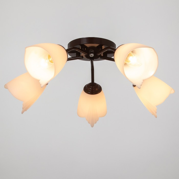 Люстра Оникс 5х15Вт E27 коричневый 52х52х15см BayerLux