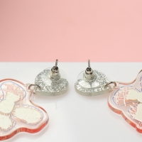 Серьги акрил &laquo;Цветы&raquo; нарисованные, цветные в серебре