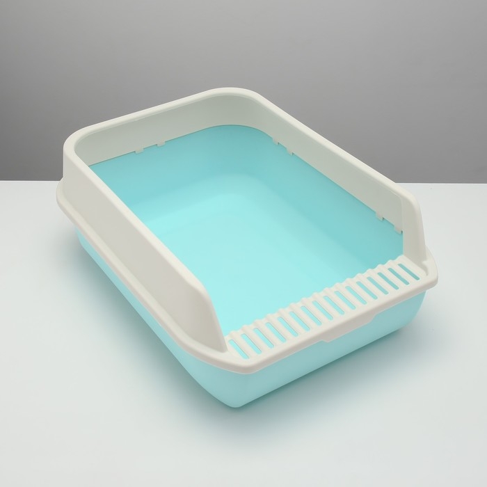 Туалет с высоким бортом с совком и фильтром, 50 х 36 х 21 см, голубой Туалет с высоким бортом с совком и фильтром, 50 х 36 х 21 см, голубой