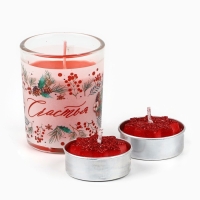 Новогодние свечи &laquo;Счастья&raquo;, набор 3 шт.