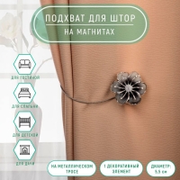 Подхват для штор &laquo;Лютик&raquo;, d = 5,5 см, цвет серебряный