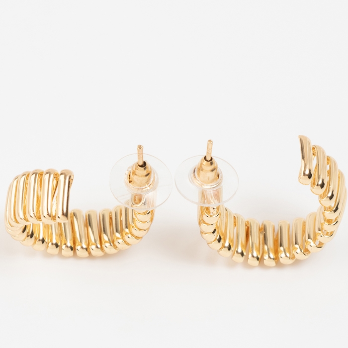 Серьги металл &laquo;Геометрия&raquo; дорожка акары, цвет золото, d=3,3 см