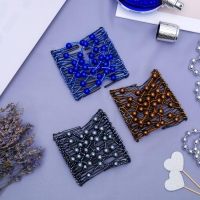 Зажим для волос "Жемчужная сетка" шарики, 9 см, синий Зажим для волос "Жемчужная сетка" шарики, 9 см, синий