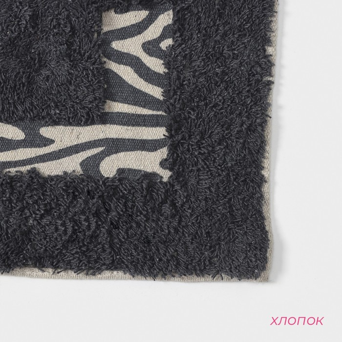 Коврики для ванной и туалета Доляна &laquo;Зебра&raquo;, 2 шт: 40&times;40, 40&times;60 см,