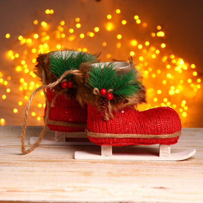 Конфетница &laquo;Сапожок&raquo;, на лыже, набор 2 шт., цвета МИКС