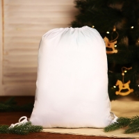 Новый год 2025. Новогодний мешок для подарков на шнурке &laquo;Дед Мороз&raquo;, цвет белый/разноцветный