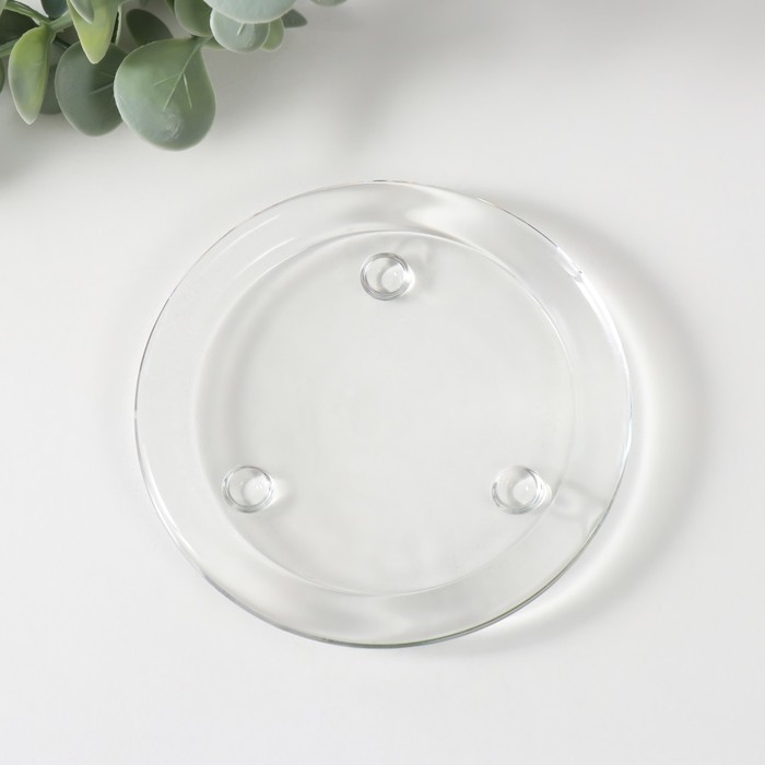 Подсвечник стеклянный для широких свечей d 7,7 см