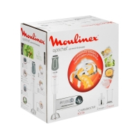 Блендер Moulinex DD641132, погружной, 800 Вт, 0.5 л, 10 скоростей, режим "турбо", белый