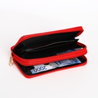 Кошелёк женский на молниях, цвет красный