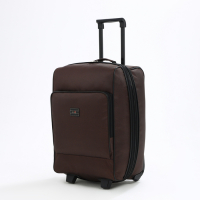 Чемодан малый 52 л (S), &laquo;Фабрика КАРТЕКС&raquo;, отдел на молнии, с расширением, наружный карман, 2 колеса, цвет коричневый