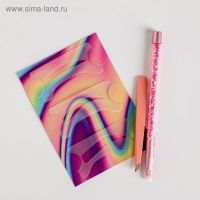 Подарочный набор для макияжа бровей &laquo;Милая альпака&raquo;, пинцет, кисть для макияжа, зеркало, трафарет, BEAUTY FOX