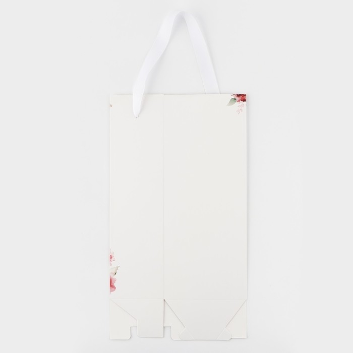 Пакет-переноска для цветов с пластиковым окном, «Только для тебя», белая, 30 х 12 х 8 см Пакет-переноска для цветов с пластиковым окном, «Только для тебя», белая, 30 х 12 х 8 см