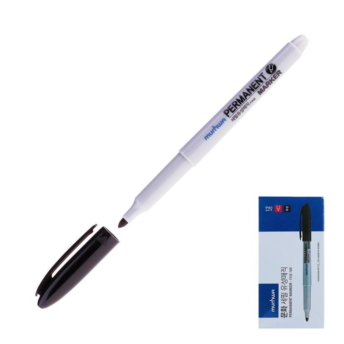 Маркер перманентный MunHwa, 1.5 мм, пулевидный, чёрный Маркер перманентный MunHwa, 1.5 мм, пулевидный, чёрный