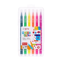 Набор акварельных маркеров 12 цветов с наконечником кистью в пластиковом пенале Набор акварельных маркеров 12 цветов с наконечником кистью в пластиковом пенале