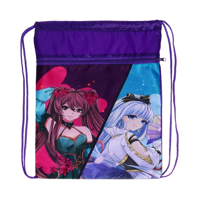 Мешок для обуви с карманом 420 х 340 мм, Calligrata МСО-7С, (мягкий полиэстер, плотность 210D) Мешок для обуви с карманом 420 х 340 мм, Calligrata МСО-7С, (мягкий полиэстер, плотность 210D) "Аниме"