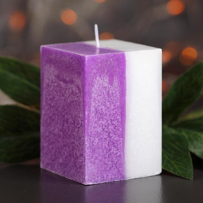 Свеча куб 5х7,5см, Свеча куб 5х7,5см, "Кристаллический узор", корица