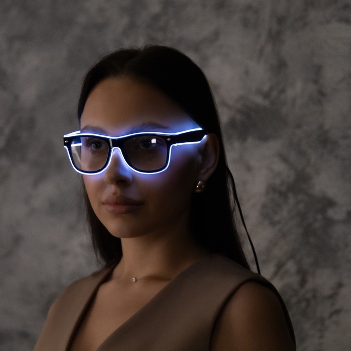 Светодиодные очки Светодиодные очки "Классика", 14.5x5.2x14 см, ААx2 (не в компл.), 3 режима, БЕЛЫЙ