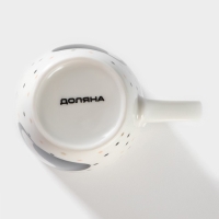 Кружка Доляна &laquo;Котик&raquo;, 350 мл, фарфор, цвет белый