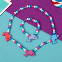 Набор детский &laquo;Выбражулька&raquo; 2 предмета: бусы, браслет, дельфины, цвет МИКС