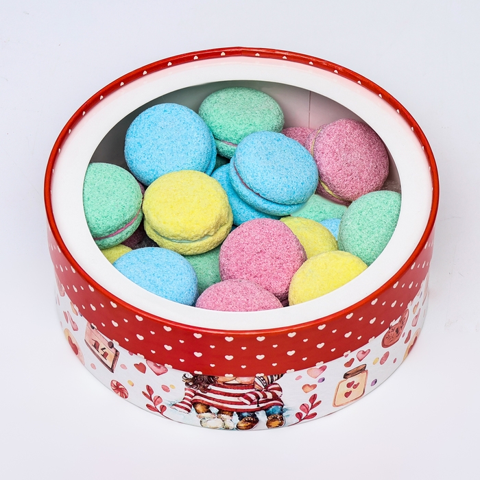 Новый год. Коробка подарочная новогодняя для макарун тубус с окном Новый год. Коробка подарочная новогодняя для макарун тубус с окном " 14 февраля " 21 х 21 х 7 см.