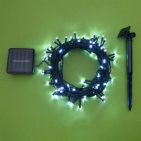 Гирлянда «Нить» 10 м, IP44, тёмная нить, 100 LED, свечение белое, 2 режима, солнечная батарея Гирлянда «Нить» 10 м, IP44, тёмная нить, 100 LED, свечение белое, 2 режима, солнечная батарея