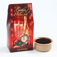 Подарочный набор новогодний &laquo;Счастливого года&raquo;: чай, конфеты, печенье брауни
