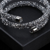 Браслет-пружинка &laquo;Шанталь&raquo; 2 ряда, цвет серебро, d=7 см