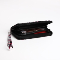 Кошелёк женский на молнии, цвет чёрный