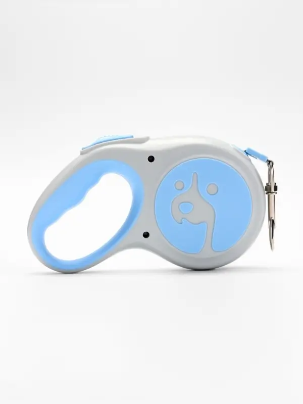 Рулетка - поводок для собак, лента 5 м, голубая