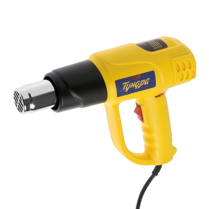 Строительный фен ТУНДРА, 2000 Вт, 250-500 л/мин, плавная регулировка 60-600 °С, ЖК-дисплей Строительный фен ТУНДРА, 2000 Вт, 250-500 л/мин, плавная регулировка 60-600 °С, ЖК-дисплей