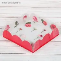 Коробка для печенья, кондитерская упаковка с PVC крышкой, &laquo;Жизнь прекрасна&raquo;, 10.5 х 10.5 х 3 см