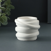 Кашпо - подсвечник "Спираль" 7х5см, белый Кашпо - подсвечник "Спираль" 7х5см, белый