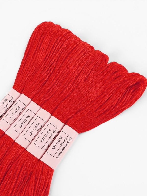 Нитки мулине 8&plusmn;1м №606 (наб 6шт цена за наб) красный АУ