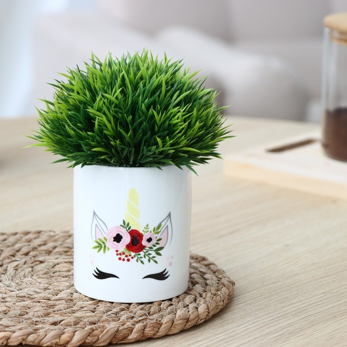 Горшок для цветов &laquo;Единорог&raquo;, 8 х 9.5 см