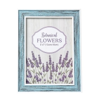 Фоторамка пластик 13х18 см "Плетение" сине-голубая с белой обводкой 21,5х16,5 см