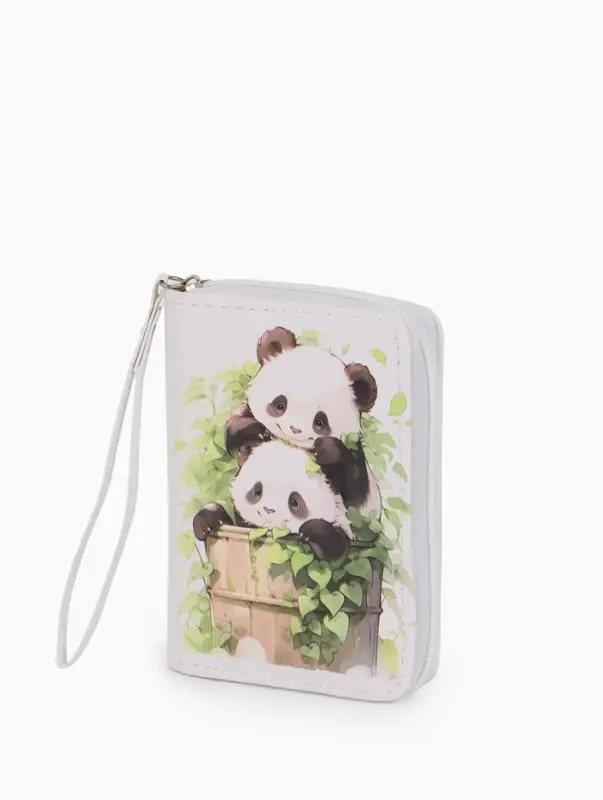 Кошелек дет 07-01-01 Июнь2530 медведь, 12*1,5*9 см, 2 отд+отд/молн, д/карт, белый