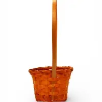 Корзина плетеная 13 х 13 х 9,5 см, ручка h=21 см, оранжевый