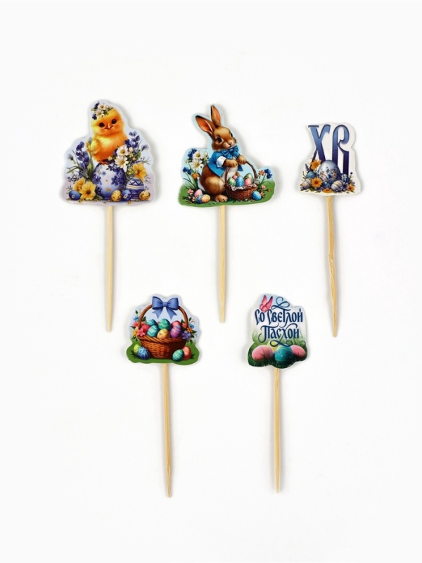 Трафарет для украшения пасхальной выпечки в наборе с топперами &laquo;Нежность&raquo;