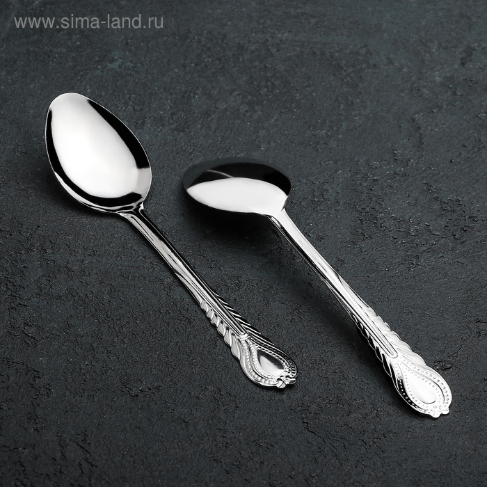 Набор ложек столовых из нержавеющей стали &laquo;Камея&raquo;, длина 18,5 см, 12 шт