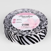 Лента репсовая &laquo;Зебра&raquo;, 25 мм, 23 &plusmn; 1 м, цвет белый/чёрный