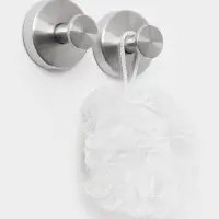 Набор крючков металлических на вакуумной присоске 2 шт, цвет хром