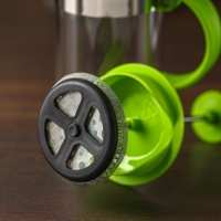 Чайник заварочный френч - пресс Доляна &laquo;Гарсон&raquo;, 350 мл, стекло, цвет зелёный