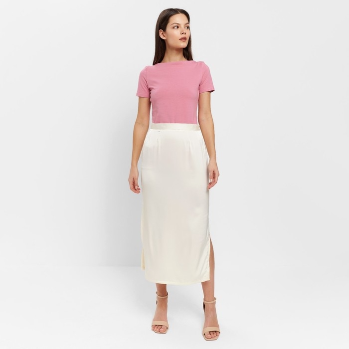 Юбка женская MINAKU: Silk pleasure цвет бежевый, р-р 48