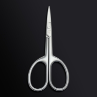 Ножницы маникюрные &laquo;Premium satin&raquo;, узкие, загнутые, матовые, 9,6 см, цвет серебристый