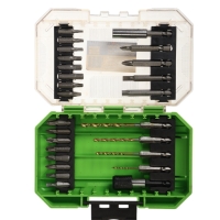 Набор сверл и бит ТУНДРА, HSS-Tin, шестигранный хвостовик, 1.5 - 4 мм, 26 предметов