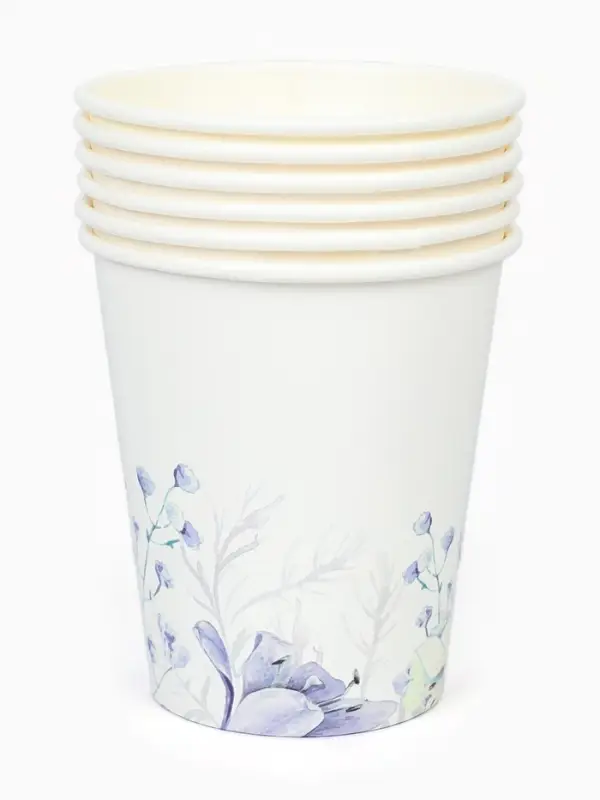 Стакан одноразовый бумажный &laquo;Сиреневые цветы&raquo;, 250 мл