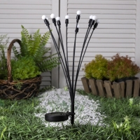 Садовый светильник на солнечной батарее &laquo;Шарики&raquo;, 68 см, 10 LED, свечение мульти